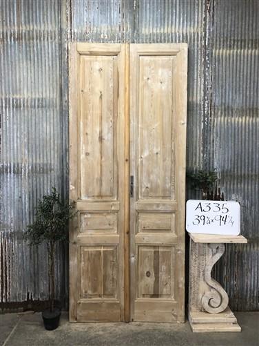 Antique French Double Doors (39.5x94) European Doors, Raised Panel Doors A335