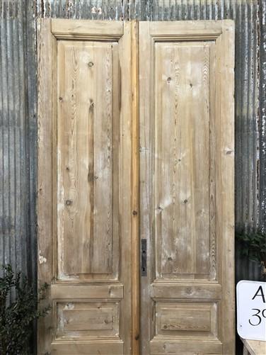 Antique French Double Doors (39.5x94) European Doors, Raised Panel Doors A335