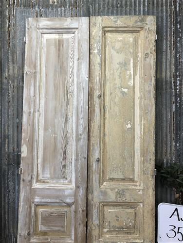 Antique French Double Doors (35.5x91.75) European Doors, Raised Panel Doors A336