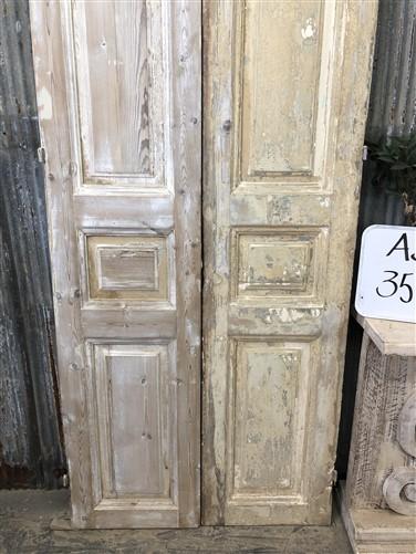 Antique French Double Doors (35.5x91.75) European Doors, Raised Panel Doors A336