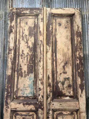 Antique French Double Doors (39.5x101) European Doors, Raised Panel Doors A342