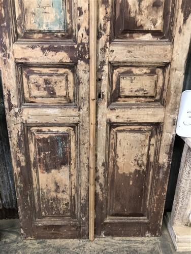 Antique French Double Doors (39.5x101) European Doors, Raised Panel Doors A342