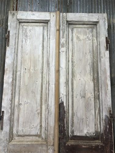 Antique French Double Doors (39.5x101) European Doors, Raised Panel Doors A342