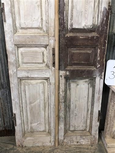 Antique French Double Doors (39.5x101) European Doors, Raised Panel Doors A342