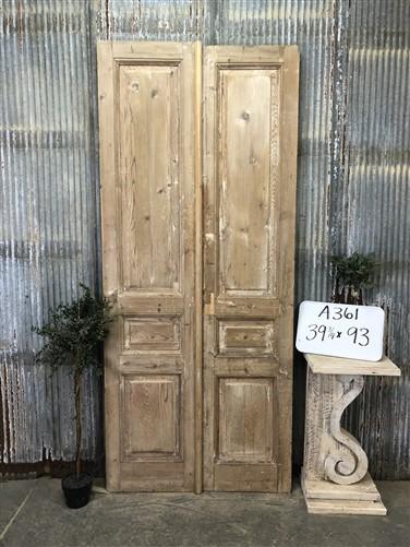 Antique French Double Doors (39.75x93) European Doors, Raised Panel Doors A361