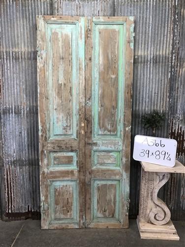 Antique French Double Doors (39x89.5) European Doors, Raised Panel Doors A366