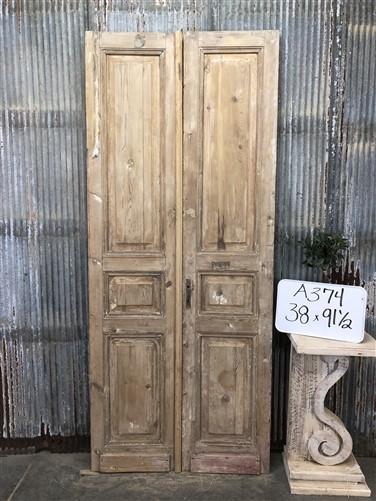 Antique French Double Doors (38x91.5) European Doors, Raised Panel Doors A374