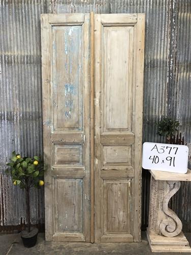 Antique French Double Doors (40x91) European Doors, Raised Panel Doors A377