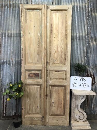 Antique French Double Doors (40x97.5) European Doors, Raised Panel Doors A398