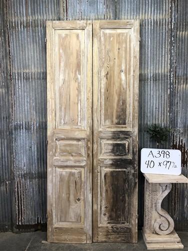 Antique French Double Doors (40x97.5) European Doors, Raised Panel Doors A398