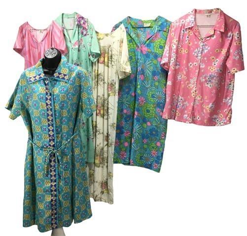 Retro Floral Moomoo Dresses, House Lounge Vintage Nightgowns, Cosplay Costume A,