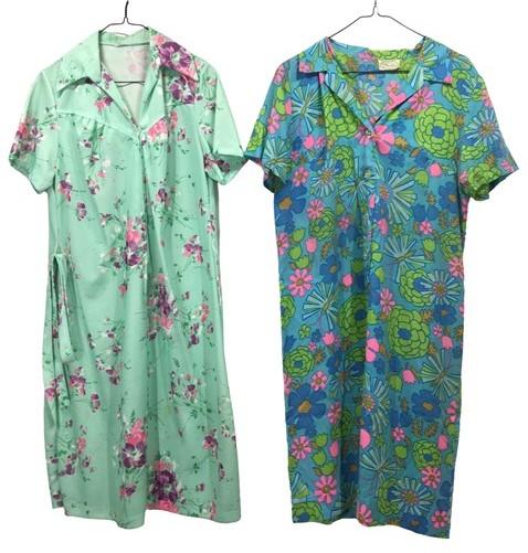 Retro Floral Moomoo Dresses House Lounge Vintage Nightgowns Cosplay Costume A