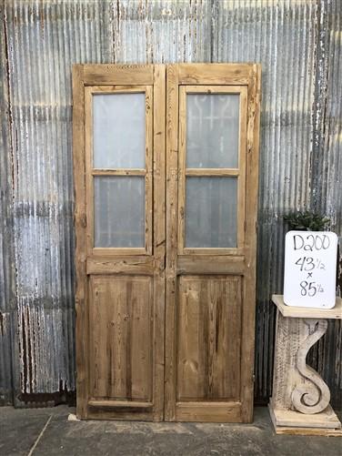 Antique French Double Doors (43.5x85.5) Wood Iron Doors, European Doors D200