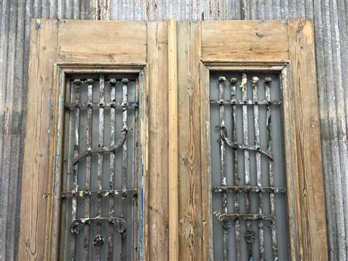 Antique French Double Doors (42x90) Iron Wood Doors, European Doors D222