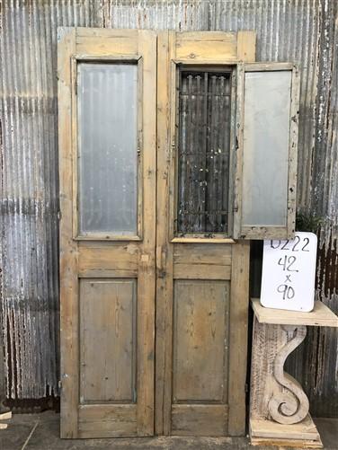 Antique French Double Doors (42x90) Iron Wood Doors, European Doors D222