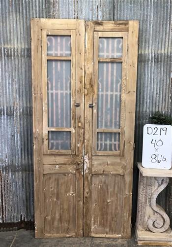 Antique French Double Doors (40x86.5) Iron Wood Doors,, European Doors D219