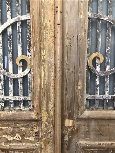 Antique French Double Doors (40x96.5) Iron Wood Doors, European Doors D247