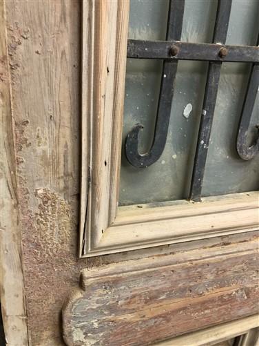 Antique French Double Doors (42.5x105.5) WIron Wood Doors, European Doors D254