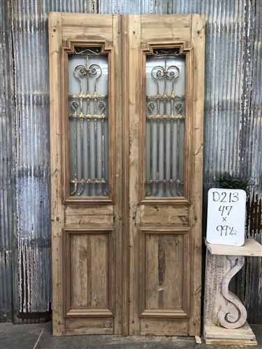 Antique French Double Doors (47x99.5) Iron Wood Doors, European Doors D213