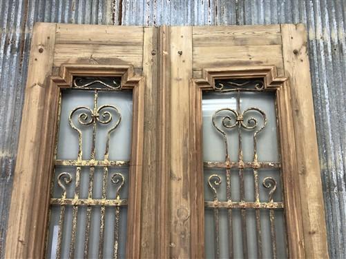 Antique French Double Doors (47x99.5) Iron Wood Doors, European Doors D213