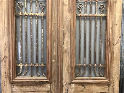 Antique French Double Doors (47x99.5) Iron Wood Doors, European Doors D213