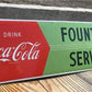 Drink Coca Cola Fountain Service Sign, Metal Porcelain Advertising Sign,