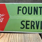 Drink Coca Cola Fountain Service Sign, Metal Porcelain Advertising Sign,