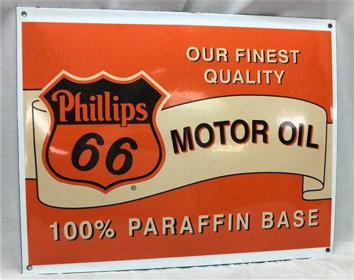 Phillips 66 Motor Oil Sign, Metal Porcelain Advertising Sign, Gas Station Sign A