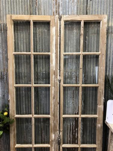 Antique French Double Doors (44x79) 10 Pane Glass Doors, European Doors G49