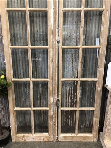 Antique French Double Doors (44x79) 10 Pane Glass Doors, European Doors G49