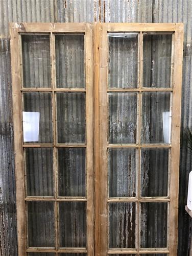 Antique French Double Doors (44x79) 10 Pane Glass Doors, European Doors G49