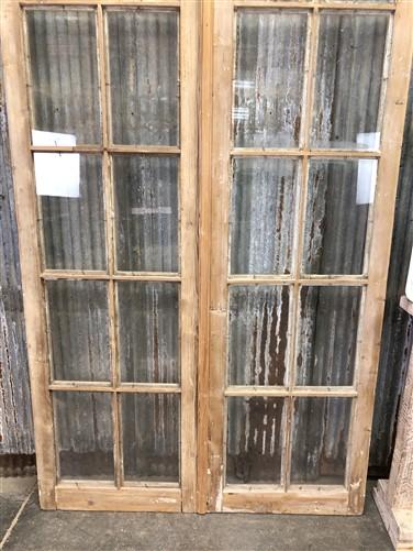 Antique French Double Doors (44x79) 10 Pane Glass Doors, European Doors G49