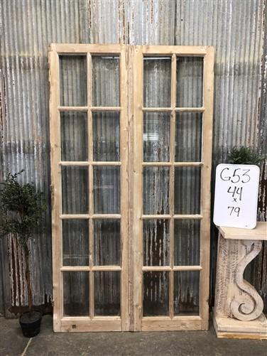 Antique French Double Doors (44x79) 10 Pane Glass Doors, European Doors G53