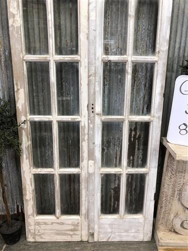 Antique French Double Doors (37x83.5) 10 Pane Glass European Doors G57