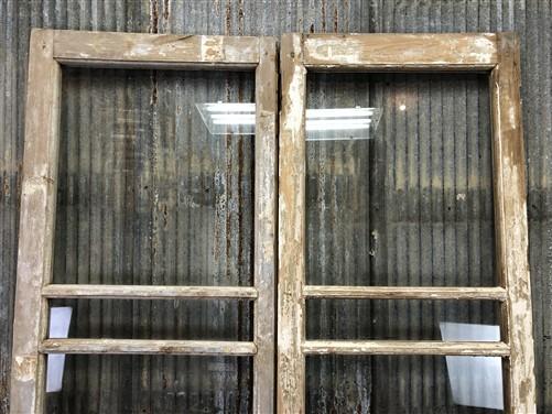 Antique French Double Doors (49x91) 3 Pane Glass Doors, European Doors G85