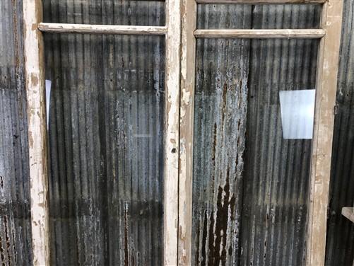 Antique French Double Doors (49x91) 3 Pane Glass Doors, European Doors G85