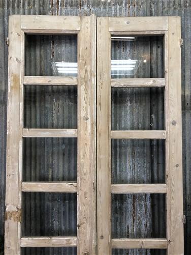 Antique French Double Doors (38x92.5) 5 Pane Glass Doors, European Doors G99