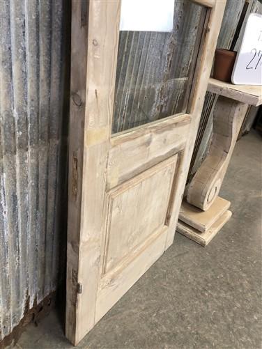 Antique French Single Door (27.5x75) 3 Pane Glass European Door H73