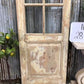 Antique French Single Door (28x84.5) 6 Pane Glass European Door H75