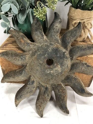 Sun Flower Cast Iron House Brick Wall Anchor Tie Plate, Architectural Salvage C,