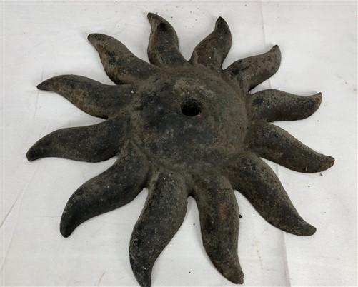 Sun Flower Cast Iron House Brick Wall Anchor Tie Plate, Architectural Salvage C,