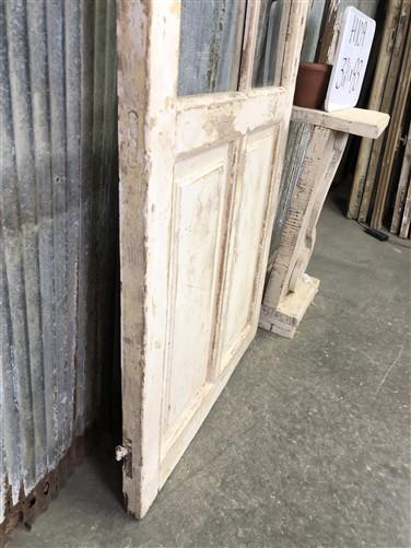 Antique French Single Door (32.75x83) 8 Pane Glass Door, European Door H109