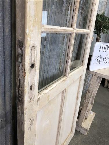 Antique French Single Door (32.75x83) 8 Pane Glass European Door H109