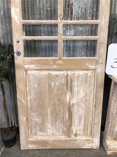 Antique French Single Door (32.5x83) 8 Pane Glass European Door H110