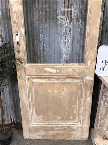 Antique French Single Door (29.75x100) 5 Pane Glass European Door H117