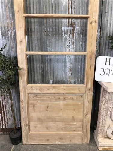 Antique French Single Door (32.5x91) 5 Pane Glass Door, European Door H126