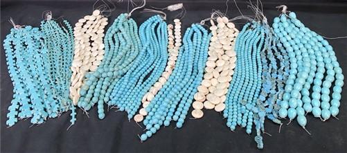 Turquoise Beads, Jewelers Lot, Jewelry Making Artistic Craft Blue Beads D,