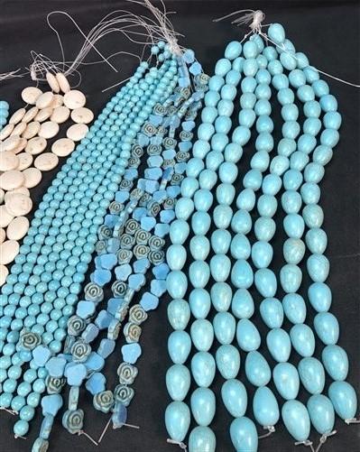 Turquoise Beads, Jewelers Lot, Jewelry Making Artistic Craft Blue Beads D,