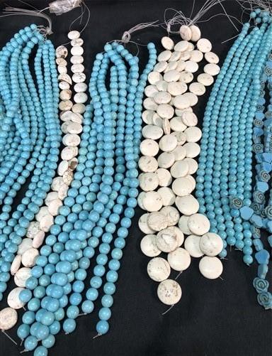 Turquoise Beads, Jewelers Lot, Jewelry Making Artistic Craft Blue Beads D,