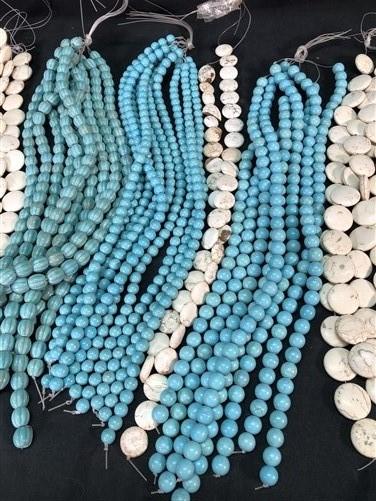 Turquoise Beads, Jewelers Lot, Jewelry Making Artistic Craft Blue Beads D,
